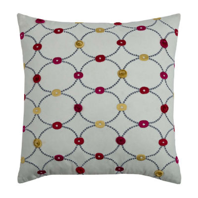 Rizzy Home Maddox Geometric Decorative Pillow Color Red Pink