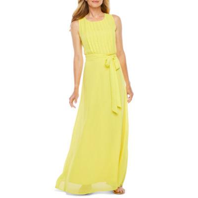 yellow sleeveless maxi dress