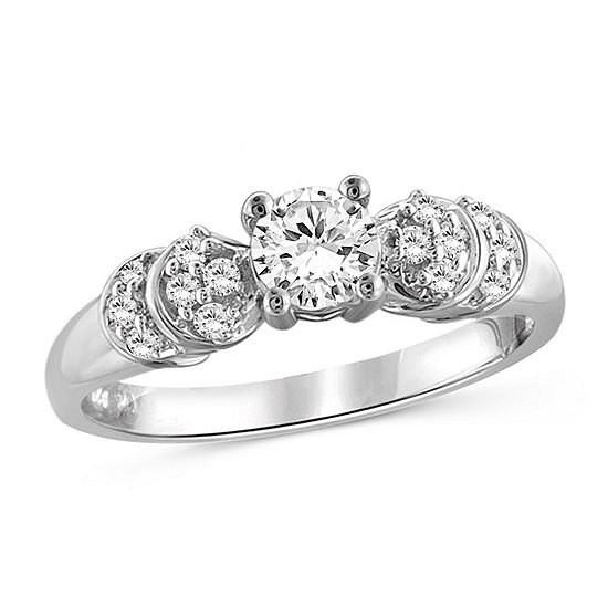 Womens 1 1/2 CT. T.W. White Cubic Zirconia Sterling Silver Engagement Ring