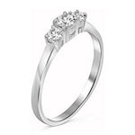 Womens 3/4 CT. T.W. White Cubic Zirconia Sterling Silver 3-Stone Engagement Ring
