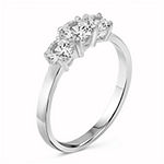 Womens 2 1/4 CT. T.W. White Cubic Zirconia Sterling Silver 3-Stone Promise Ring