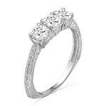 Womens 2 CT. T.W. White Cubic Zirconia Sterling Silver 3-Stone Promise Ring