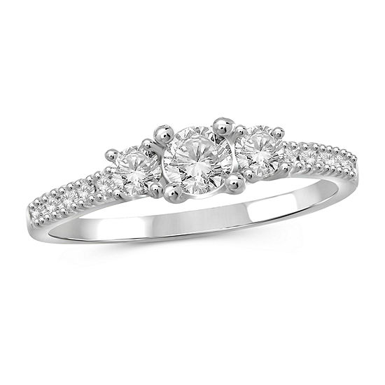 Womens 2 1/4 CT. T.W. White Cubic Zirconia Sterling Silver Promise Ring