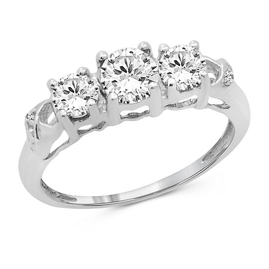 Womens 1 3/4 CT. T.W. White Cubic Zirconia Sterling Silver Promise Ring