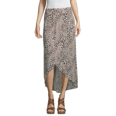 mid length leopard skirts jcpenney