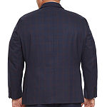 Shaquille O'Neal XLG Mens Windowpane Stretch Classic Fit Sport Coat - Big and Tall