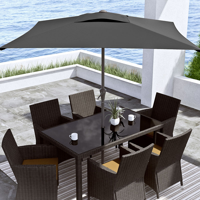 Corliving Square Patio Umbrella In Black