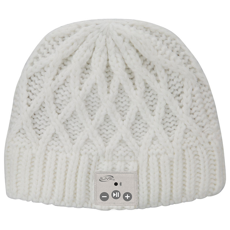 Ilive Iakb45 Bluetooth Wireless Knit Stocking Beanie With Microphone, White