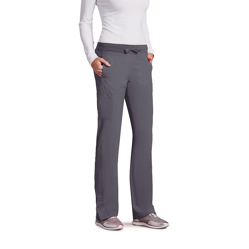 Barco One Women'S 5205 Low Rise Knit Waist Cargo Track Scrub Pant, Womens, Size Large, Gray