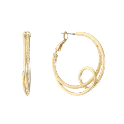 Jewelry 1 Pair Hoop Earrings, Color Gold Tone JCPenney
