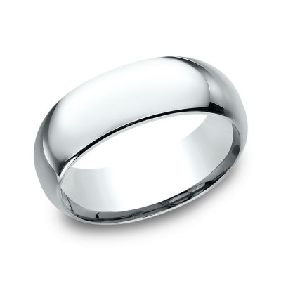 Mens 33K White Gold 33MM Comfort-Fit Wedding Band - JCPenney