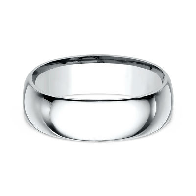Mens 228K White Gold 28MM Comfort-Fit Wedding Band - JCPenney