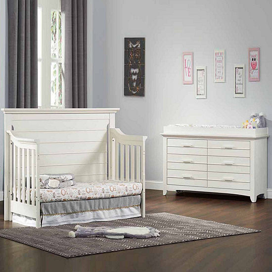 olzo baby crestwood 2 pc baby furniture set oyster white jcpenney