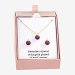Sparkle Allure 2-pc. Crystal 14K Gold Over Brass Round Jewelry Set