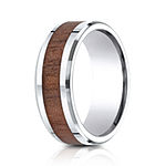 Mens Comfort Fit 8mm Cobalt with Rosewood Inlay Wedding Band