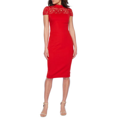 premier amour short sleeve sheath dress