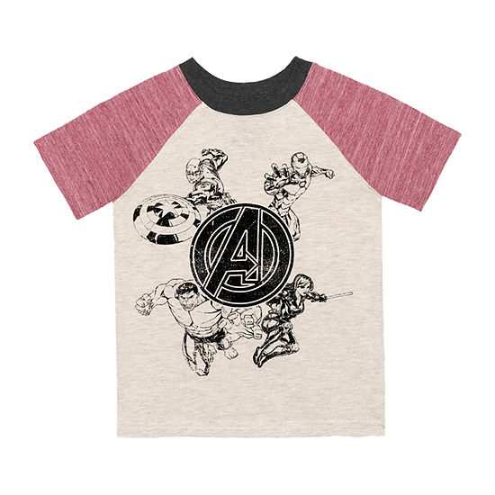 Okie Dokie Toddler Boys Crew Neck Marvel Short Sleeve Graphic T-Shirt