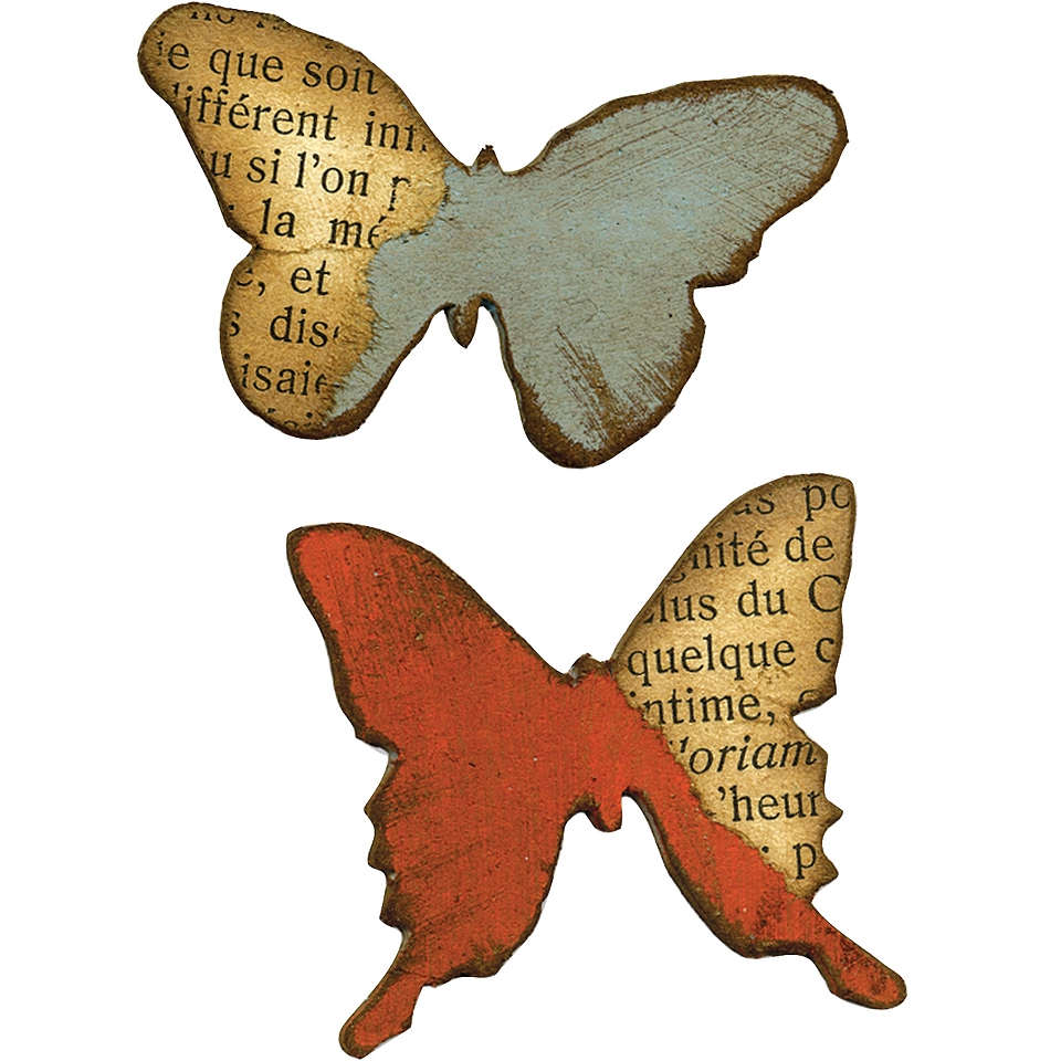SIZZIX Movers & Shapers Magnetic Dies by Tim Holtz 2 pk. Butterflies