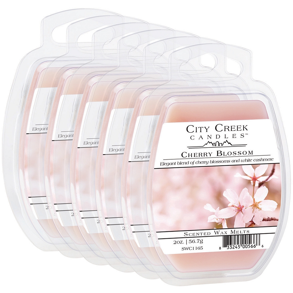 City Creek Candles Set of 6 Wax Melts Cherry Blossom, Pink
