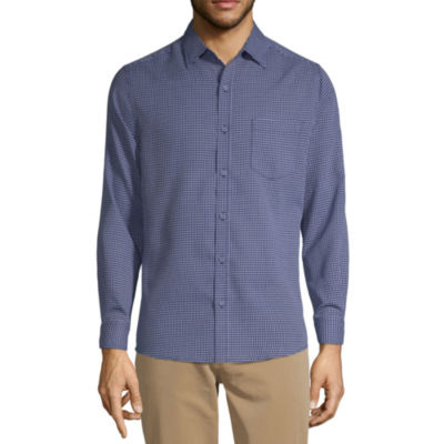 Haggar Tuckless Mens Long Sleeve Diamond Button-Down Shirt - JCPenney