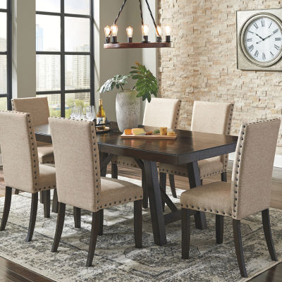 Signature Design By Ashley Rokane 7pc Dining Color Light Brown