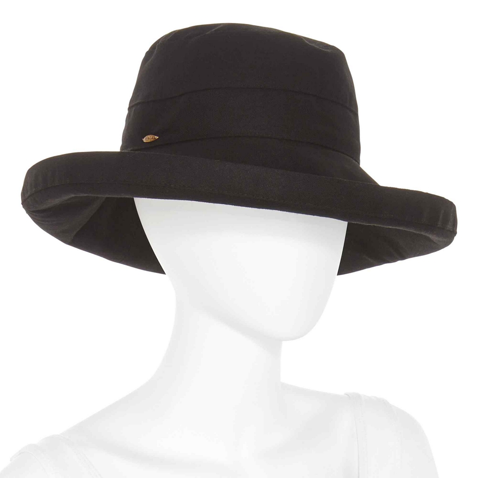 Scala Packable Kettle Brim Hats, Black, Womens