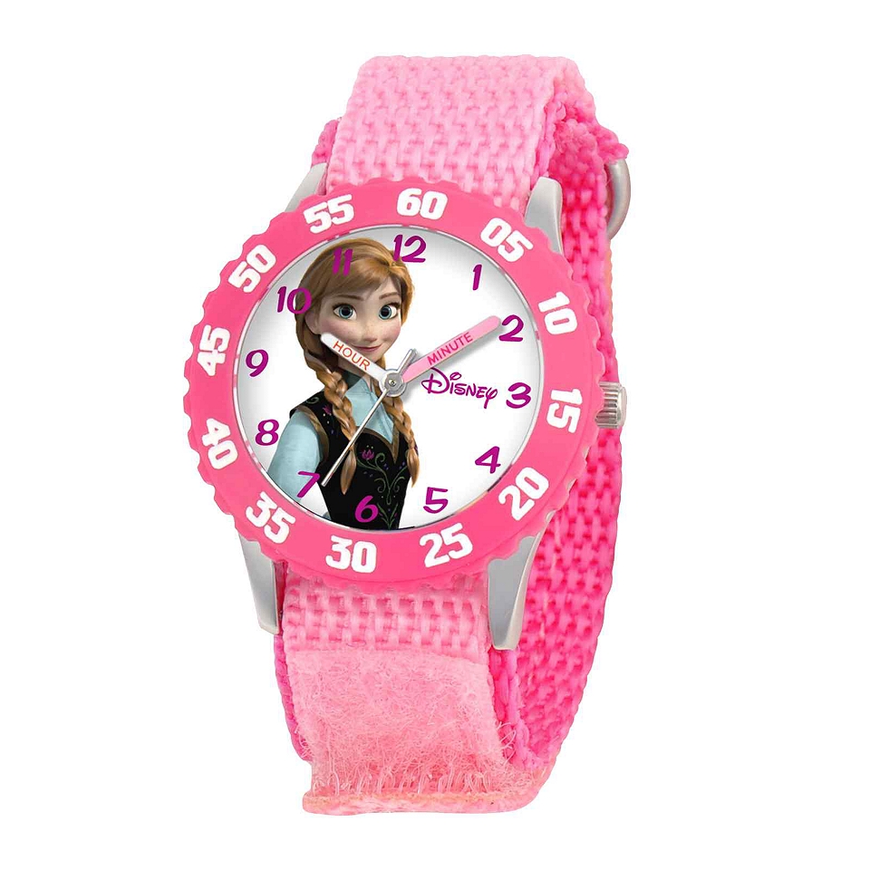 Disney Frozen Anna Kids Time Teacher Pink Fast Strap Watch, Girls