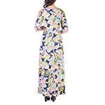 24/7 Comfort Apparel Maternity 3/4 Sleeve Floral Maxi Dress