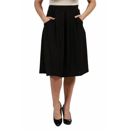 24/7 Comfort Apparel Womens Stretch A-Line Skirt-Plus