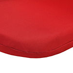 High Back Solid Red With Ties Patio Seat Cushion