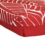 Bench Seat Red Feather Print Patio Seat Cushion