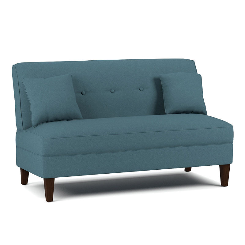 Handy Living Ester Button Tufted Loveseat, Blue