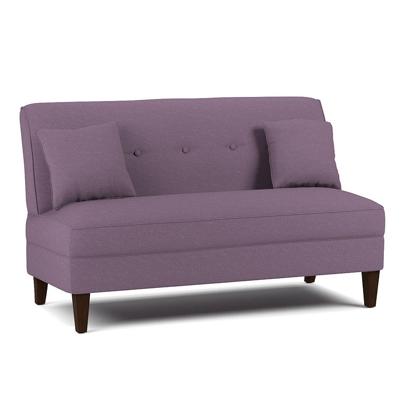 Handy Living Ester Button Tufted Loveseat, Purple