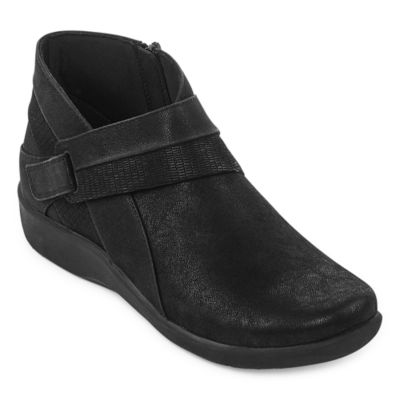 clarks flat black womens shoes