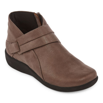 leather booties flat heel