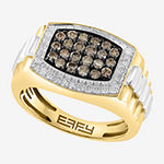 Effy  Mens 1 CT. T.W. Genuine White Diamond 14K Two Tone Gold Fashion Ring