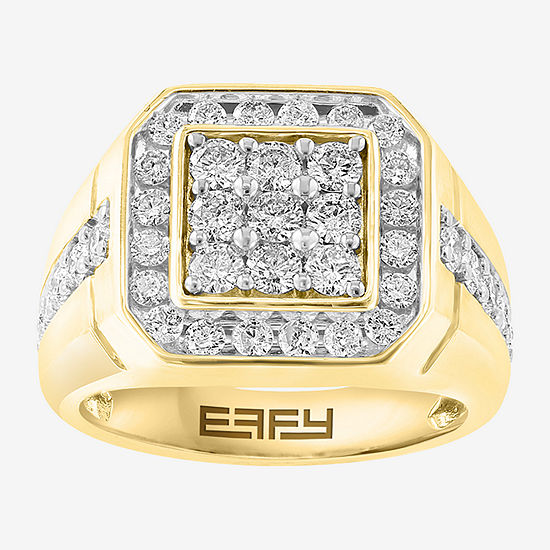 Effy  Mens 1 7/8 CT. T.W. Genuine White Diamond 14K Gold Fashion Ring