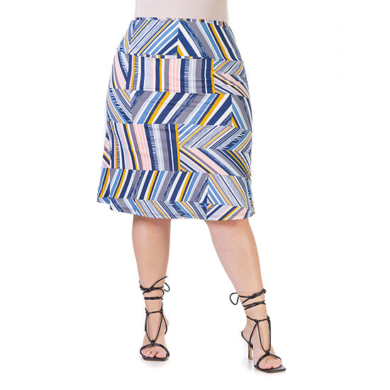 24/7 Comfort Apparel Womens A-Line Skirt-Plus