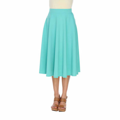 White Mark Flare Womens Mid Rise Stretch Midi Flared Skirt JCPenney