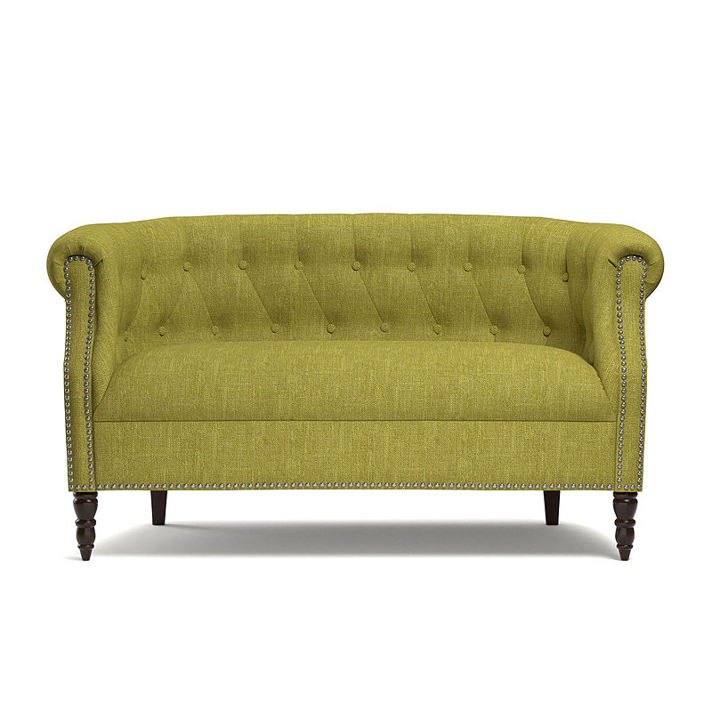 Handy Living Chesterfield Button Tufted Loveseat, Green