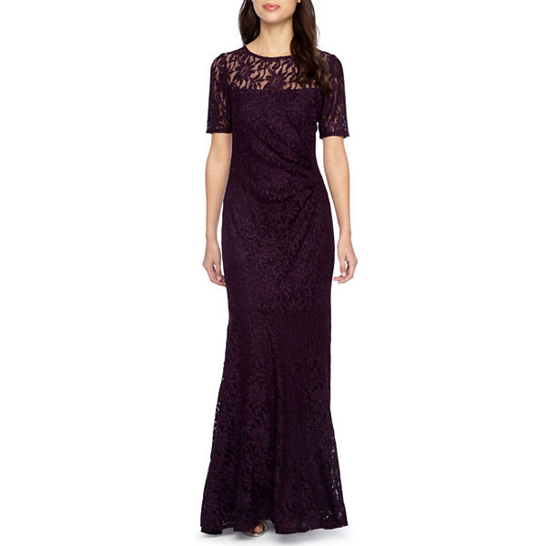 One By Eight Short Sleeve Evening Gown