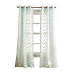 CHF Lottie Embroidered Sheer Grommet Top Set of 2 Curtain Panel