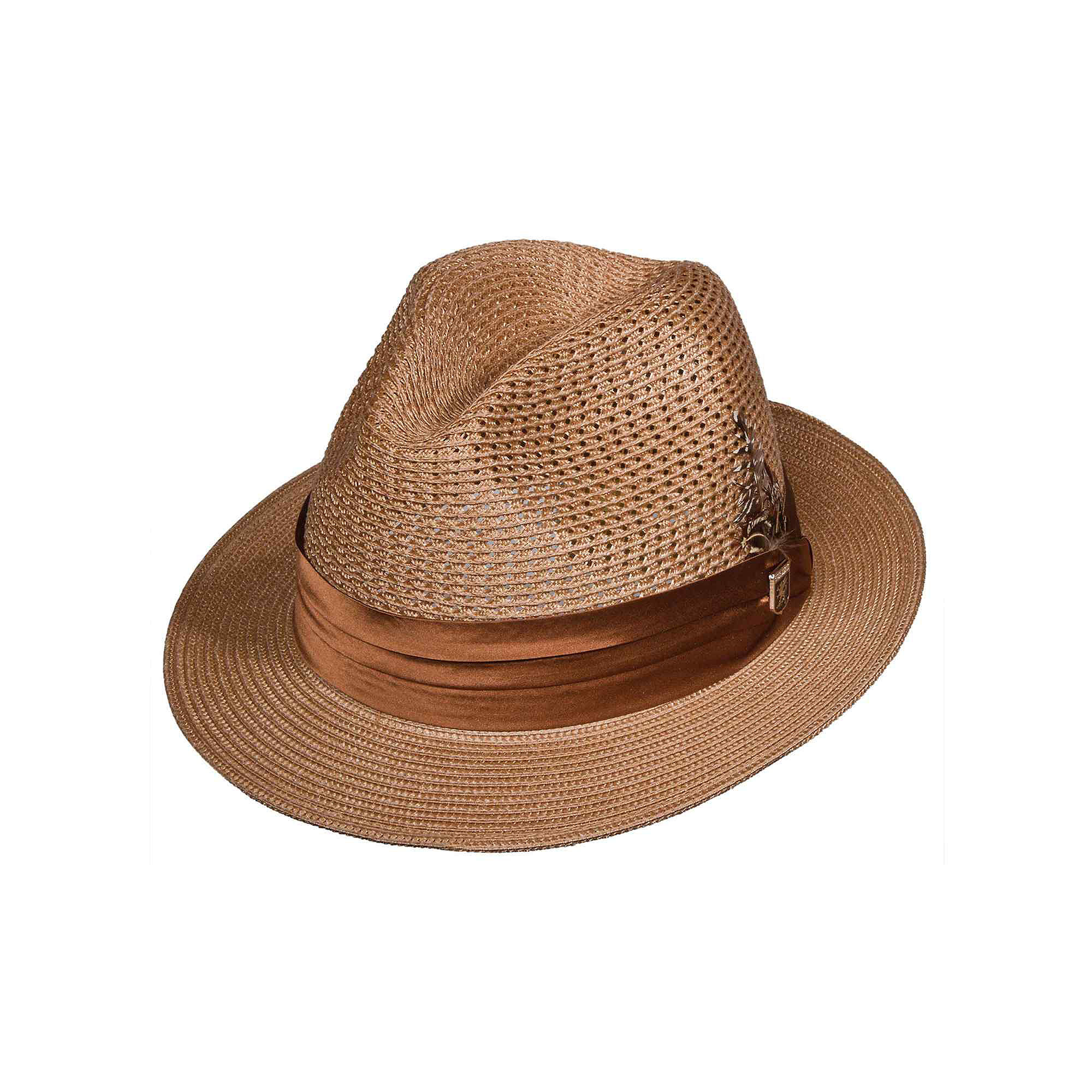 UPC 016698000369 product image for Stacy Adams Straw Pinch-Front Fedora | upcitemdb.com