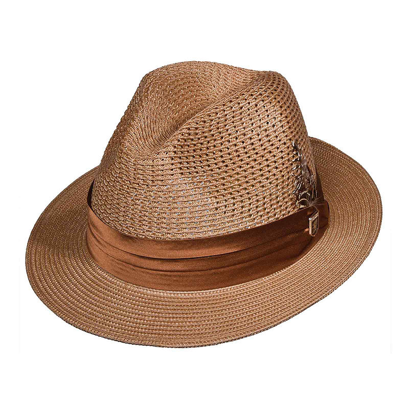 UPC 016698000376 product image for Stacy Adams Straw Pinch-Front Fedora | upcitemdb.com