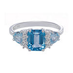 Genuine Blue Topaz Sterling Silver Ring