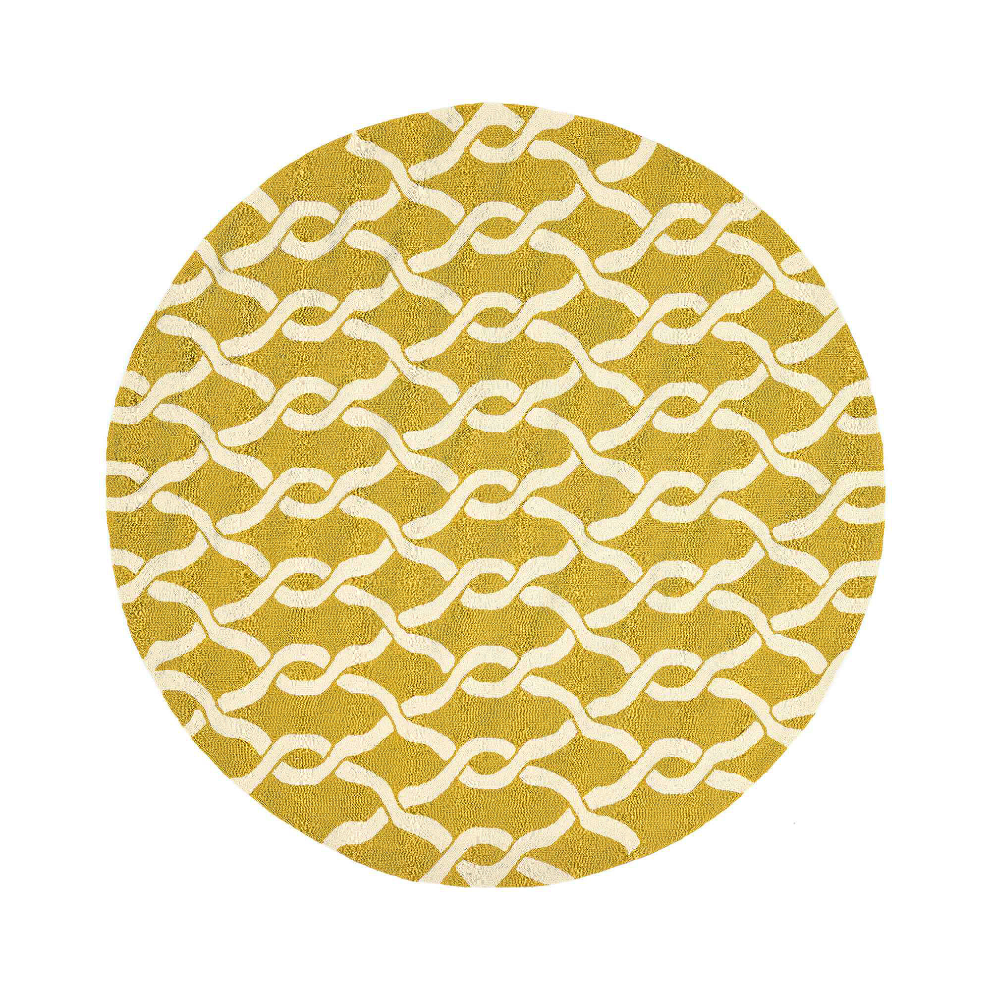 Loloi Venice Beach Indoor/Outdoor Round Rug, Gold/Ivory