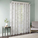 Madison Park Kauna Palm Leaf Sheer Grommet Top Single Curtain Panel
