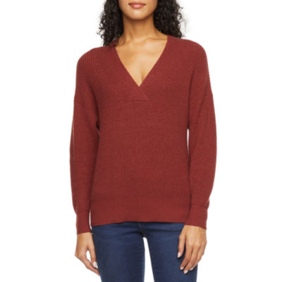 Worthington Womens V Neck Long Sleeve Pullover Sweater