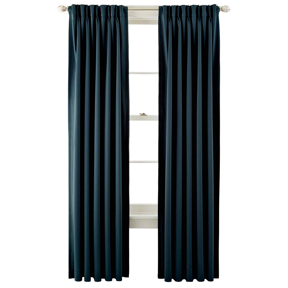 ROYAL VELVET Kathryn Pinch Pleat/Back Tab Room Darkening Curtain Panel, Teal