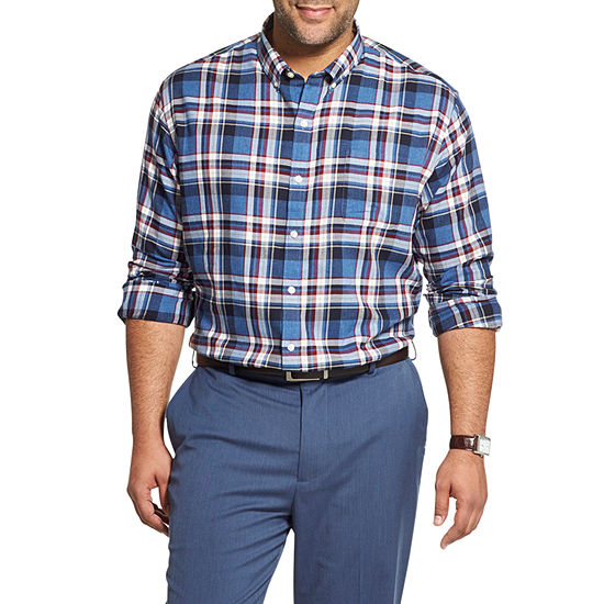 Van Heusen Mens Big and Tall Long Sleeve Check Premium Non Iron Shirt